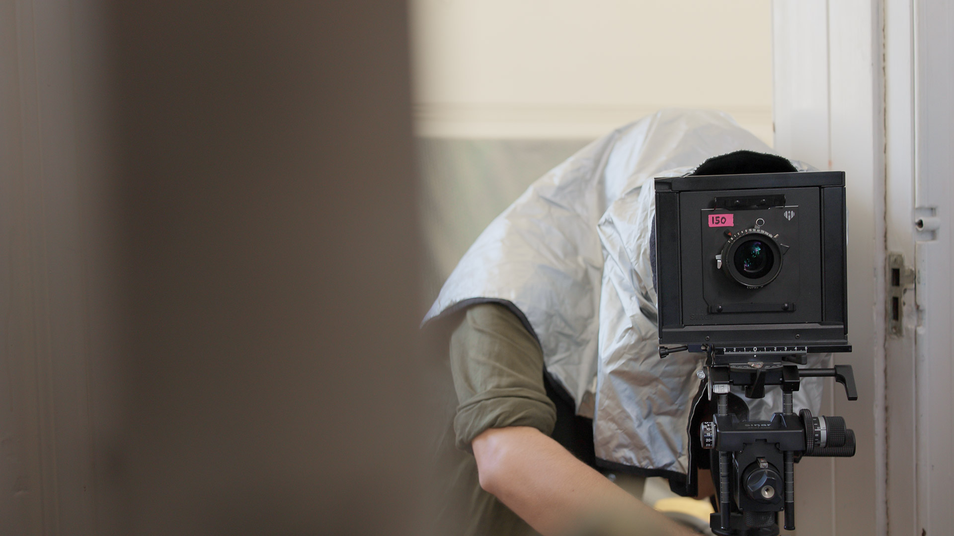 Photographer Henry Black using a large format camera during "Henry Black. The Art of Intention" film shoot in Fremantle.